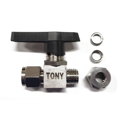 TONY High Pressure Oil and Gas Ball Valve SS304 Customized Size Logo Compression Ball valve