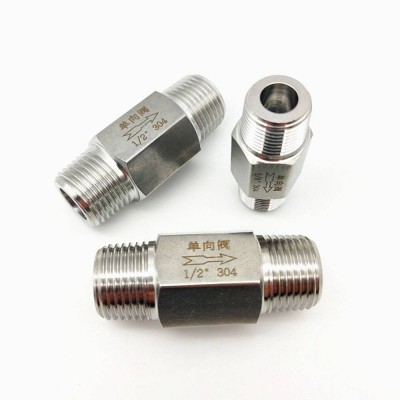 Manufacturer Straight Spring Loaded Male Threaded One Way Check Valve